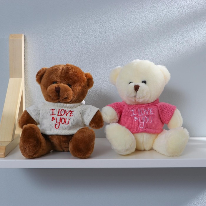 Мягкая игрушка «Медведь», в кофте, цвета МИКС - фото 1887832923