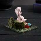 Сувенир "Амурчик на розе", змеевик, мрамор - Фото 2