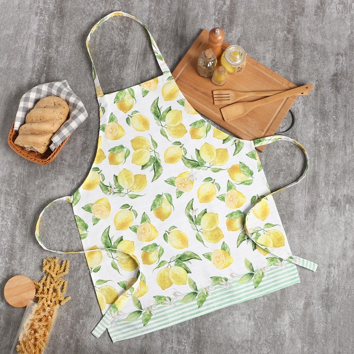 Фартук кухонный «Этель. Лимоны», 60×65 см, 100% хлопок, репс 190 г/м² - Фото 1