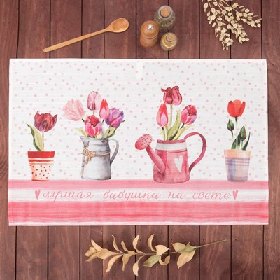 Полотенце «Этель» Любимая бабушка 40×67 см, 100% хлопок, репс 190 г/м²