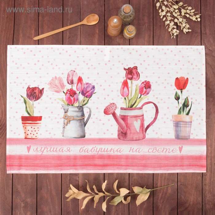 Полотенце «Этель» Любимая бабушка 40×67 см, 100% хлопок, репс 190 г/м² - Фото 1