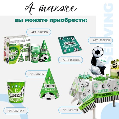 Посуда бумажная одноразовая «С днём рождения», 6 тарелок, 6 стаканов, 6 колпаков, 1 гирлянда