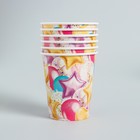 Посуда одноразовая бумажная для праздника «С днём рождения», набор, 6 тарелок, 6 стаканов, 6 колпаков, гирлянда - Фото 5