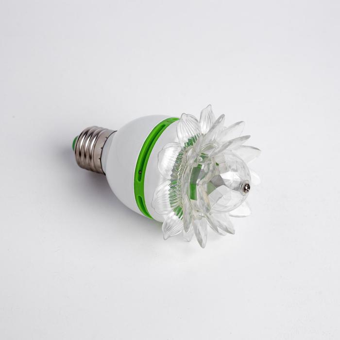 Световой прибор «Хрустальный цветок» 7.5 см, Е27, свечение RGB - фото 1908424944