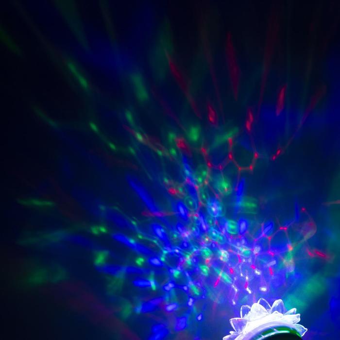 Световой прибор «Хрустальный цветок» 7.5 см, Е27, свечение RGB - фото 1890796115