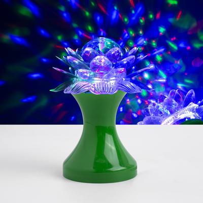 Световой прибор «Цветок» 12.5 см, свечение RGB, 220 В, зелёный