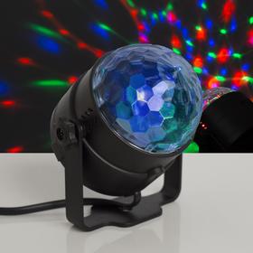 Световой прибор «Хрустальный шар» 7.5 см, пульт ДУ, свечение RGB, 220 В
