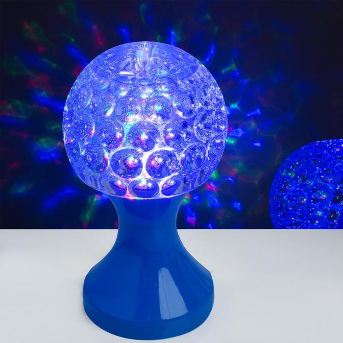 Световой прибор «Кубок» 10 см, свечение RGB, 220 В, синий - Фото 1