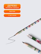 Набор чернографитных карандашей с ластиком и таблицей умножения, 4 штуки - Фото 2