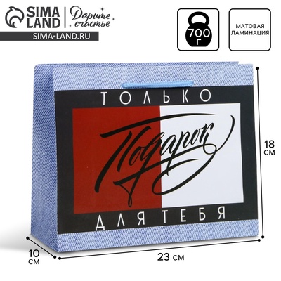 Пакет подарочный ламинированный, упаковка, «Подарок», MS 23×18×10 см