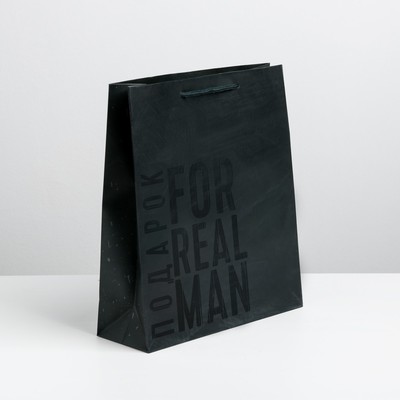 Пакет подарочный ламинированный вертикальный, упаковка, «Мужская воля», M 25.5 х 30 х 9 см