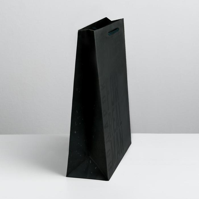 Пакет подарочный ламинированный вертикальный, упаковка, «Мужская воля», M 25.5 х 30 х 9 см - фото 1927428575