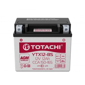 Аккумуляторная батарея Totachi MOTO YTX12-BS, 12 Ач, прямая полярность 4093276