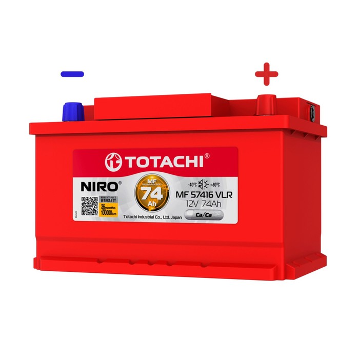 Аккумуляторная батарея Totachi NIRO MF 57416 VLR, 74 Ач, обратная полярность - Фото 1