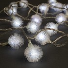 УЦЕНКА НИТЬ, 5 м, с насад. “Ежики Белые”, Н.С. LED-30-220V, 8 режимов, БЕЛЫЙ - фото 13811182