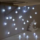 УЦЕНКА Гирлянда «Нить», 5 м, с насадками «Ёжики белые», IP20, 30 LED, 220 В, 8 режимов, прозрачная нить, свечение белое - Фото 3