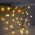 УЦЕНКА Гирлянда «Нить» 5 м с насадками «Ёжики белые», IP20, прозрачная нить, 30 LED, свечение тёплое белое, 8 режимов, 220 В - Фото 3