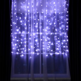 УЦЕНКА Гирлянда "Занавес" 2 х 1.5 м , IP20, прозрачная нить, 360 LED, свечение белое, 8 режимов, 220 В