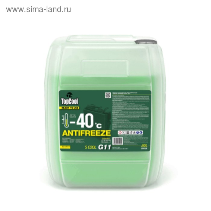 Антифриз TopCool S -40 C зеленый G11, 20 л