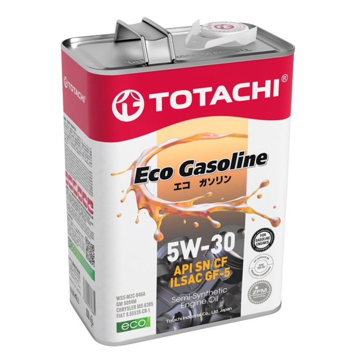 Масло моторное Totachi Eco Gasoline, SN/CF 5W-30, полусинтетическое, 4 л - Фото 1