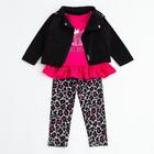 Комплект для девочки MINAKU Just Kitten (джемпер,брюки,жакет), рост 98-104 см, цвет розовый - Фото 1