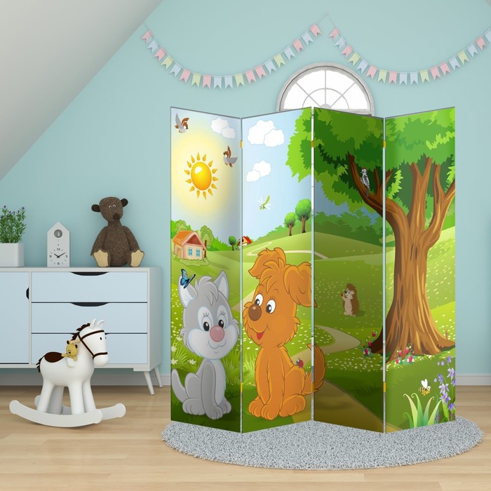 Ширма – перегородка «Дарим Красиво. Детская», 200×160 см, цвет зелёный - Фото 1