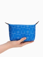 Косметичка простая на молнии, с принтом, синяя - Фото 3