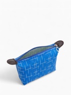 Косметичка простая на молнии, с принтом, синяя - Фото 4