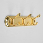 Вешалка ТУНДРА TVT005, металлическая, трёхрожковая, цвет золото - Фото 2