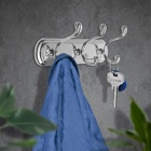 Вешалка ТУНДРА TVT003, металлическая, трёхрожковая, цвет хром - Фото 2