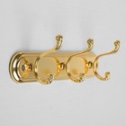 Вешалка ТУНДРА TVT003, металлическая, трёхрожковая, цвет золото - Фото 1
