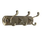 Вешалка ТУНДРА TVT003, металлическая, трёхрожковая, цвет бронза - Фото 2