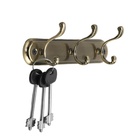 Вешалка ТУНДРА TVT003, металлическая, трёхрожковая, цвет бронза - Фото 3