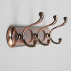 Вешалка ТУНДРА TVT003, металлическая, трёхрожковая, цвет медь - Фото 6