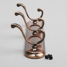 Вешалка ТУНДРА TVT003, металлическая, трёхрожковая, цвет медь - Фото 7