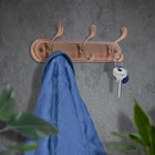 Вешалка ТУНДРА TVT003, металлическая, трёхрожковая, цвет медь - Фото 2