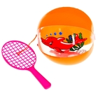 Игрушка со звуком "Надувной мяч с ракеткой" 30 см, цвета МИКС - Фото 4