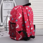 Рюкзак молодёжный, отдел на молнии, наружный карман, 2 боковые сетки, цвет малиновый - Фото 2