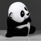 Копилка "Панда", флок, чёрный цвет, 19 см - Фото 2
