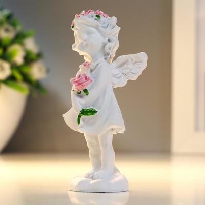 Фигурка полистоун «Ангел-девочка в розовом венке с розой», 7.8×3.8×2.5 см, МИКС