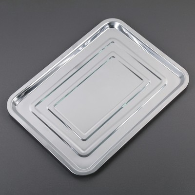 Противень, 39.5×29.5 см, нержавеющая сталь, серебристый