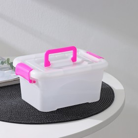 Контейнер пластиковый для хранения «Дипломат», 20×15×9,5 см, крышка с ручкой на защёлке, цвет МИКС