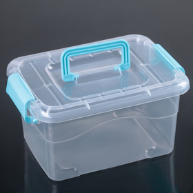 Контейнер для хранения пластиковый «Дипломат», 24,5×18×13 см, крышка с ручкой на защёлке, цвет МИКС