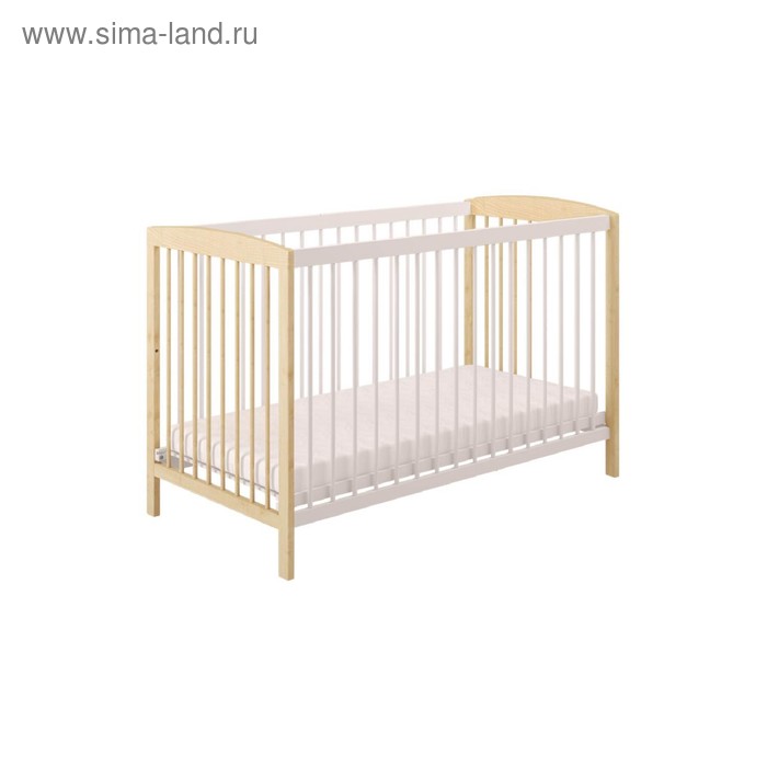 Кроватка детская Polini kids Simple 101, цвет натуральный-белый - Фото 1