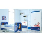 Шкаф двухсекционный Polini kids Fun 890 «Маша и Медведь», синий - Фото 4