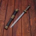 Сувенирный меч, рукоять резной металл, старое золото, ножны черн+3вставки, 40 см - Фото 1