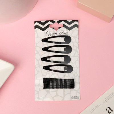 Невидимки и заколки для волос «Классик», набор 14 шт., 4.5 см, чёрные