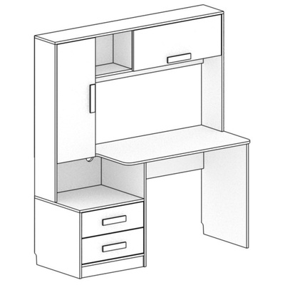 Стол компьютерный Альянс 8, 1450х570х1600, Дуб молочный/Венге