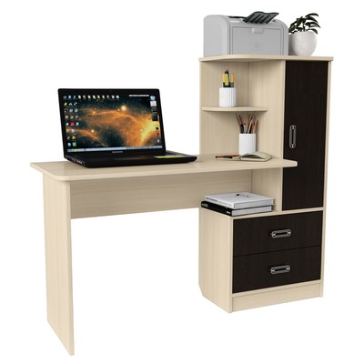 Стол компьютерный «Альянс 9», 1450×520×1250 мм, цвет дуб молочный/венге