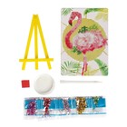 Алмазная мозаика с частичным заполнением на подставке «Фламинго», 13×19 см, картон - Фото 3